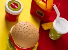 Z - Conj. Fast Food - 5 Peças Ref: T2032-0003 Pac c/ 4 UN Diversas Cores.