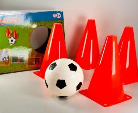 Z - Conj. de Futebol Bola e 4 Cones Ref: LCB152 Pac c/ 12 UN Diversas Cores.