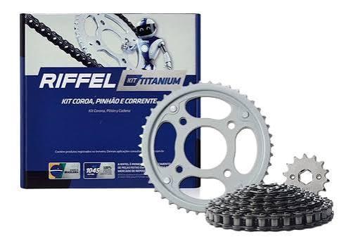 KIT CG 125 [CARGO/FAN] (09-13) 43Z (C/ ANEL) X 14Z C/CORRENTE 428H X 116L - TITANIUM - 1045