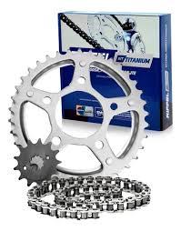 KIT CBX 250 TWISTER (01-08) 37Z (C/ ANEL) X 13Z C/ CORRENTE 520H X 106L - TITANIUM (1045)