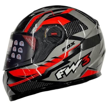 CAPACETE FW3 GTX FOX GRAFITE VERMELHO 60