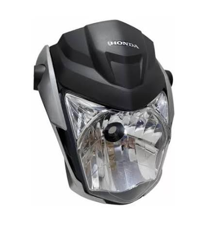 FAROL COMPL. C/ CAREN. COMPAT. A MOTO FAN 160 2023 PRATA METALICO- NAO ORIG.