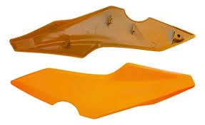CARENAGEM LATERAL DO FAROL COMPAT.MOTO TITAN 160 LARANJA 2025 - (NAO ORIG)