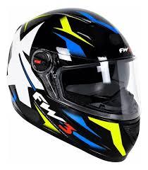 CAPACETE FW3 -GTX STAR PRETO BRILHANTE AZUL COM AMARELO 58 -312 0558