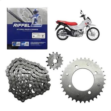 KIT POP 110I (16-25) 34Z (C/ ANEL) X 14Z C/ CORRENTE 428H X 104L - TITANIUM (1045)