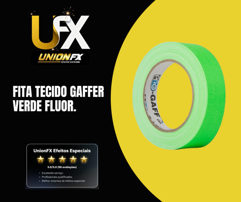 FITA TECIDO GAFFER TAPE 18MM X 25M VERDE FLUORECENTE TESA