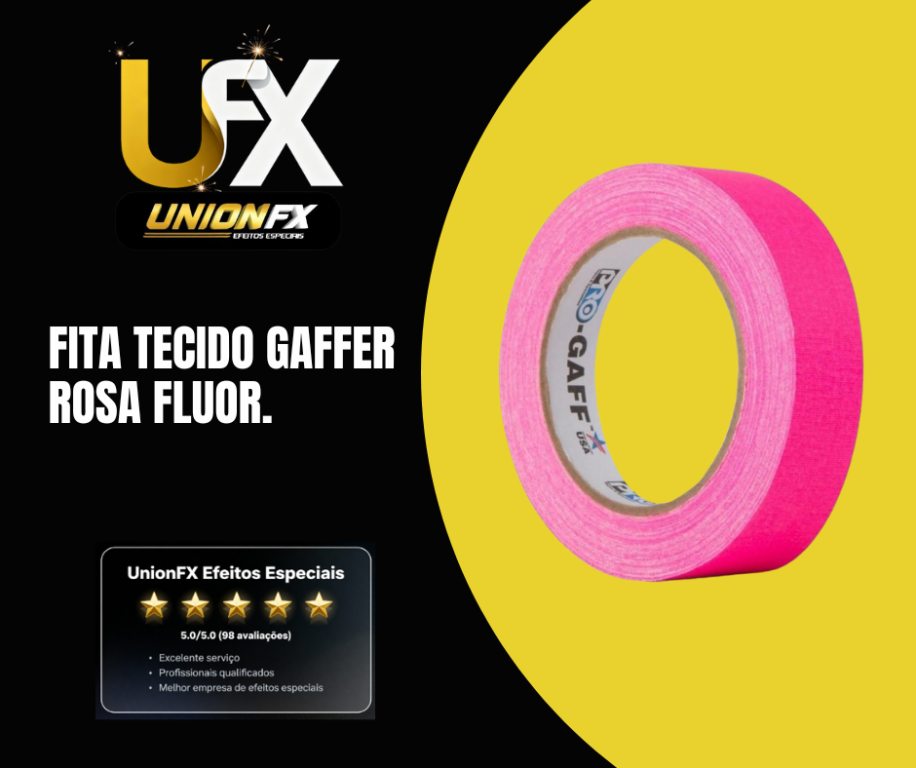 FITA TECIDO GAFFER TAPE 24MM X 25M ROSA FLUORECENTE TESA