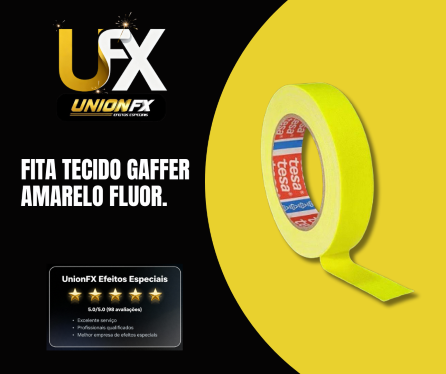 FITA TECIDO GAFFER TAPE 24MM X 25M AMARELA FLUORECENTE TESA