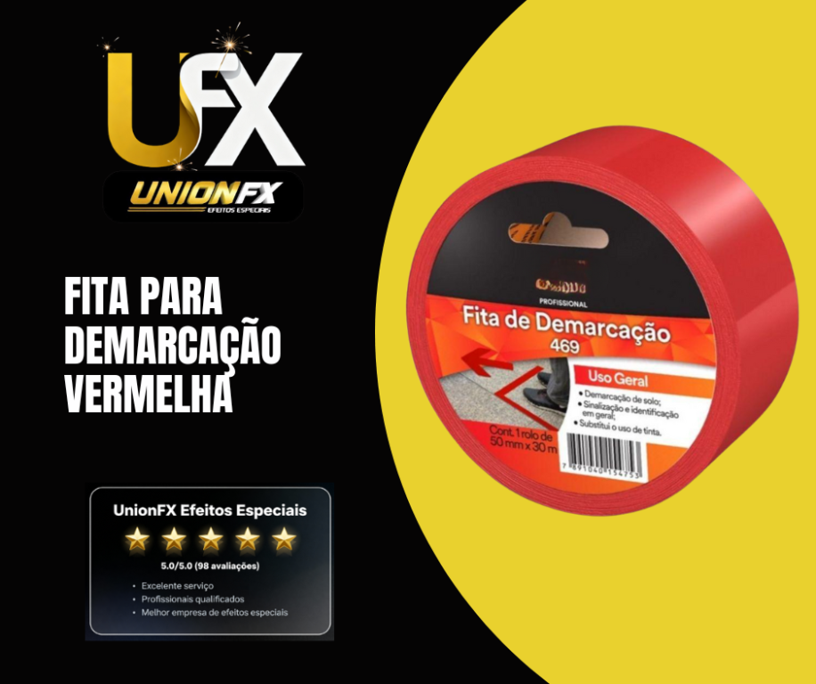 FITA PVC DEMARCAÇÃO VERMELHA 50MM X 33M
