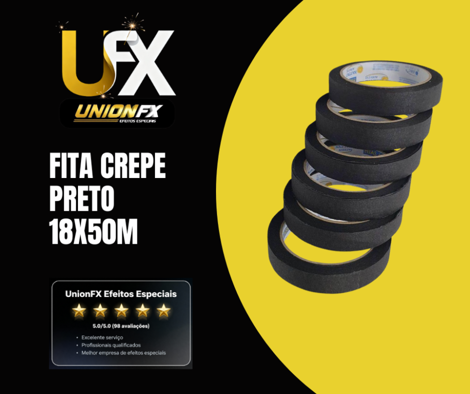 FITA CREPE 18MM X 50M PRETA