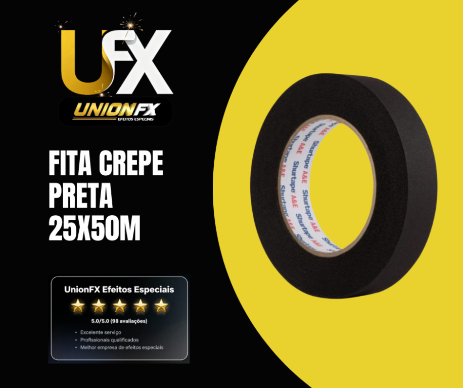 FITA CREPE 25MM X 50M PRETA TESA