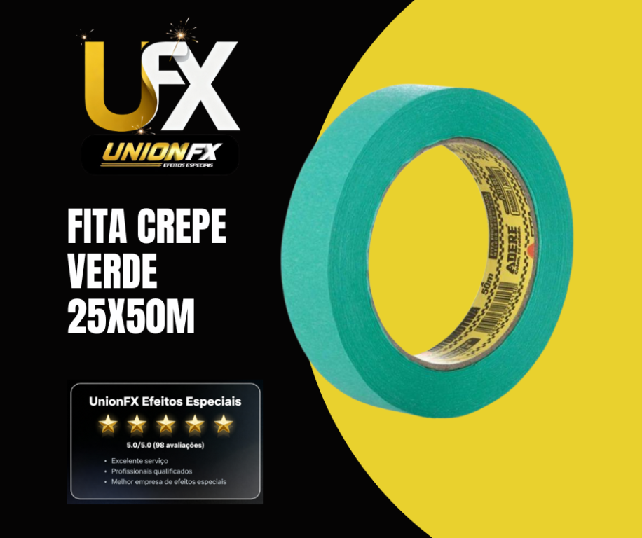 FITA CREPE 25MM X 50M VERDE TEC TAPE