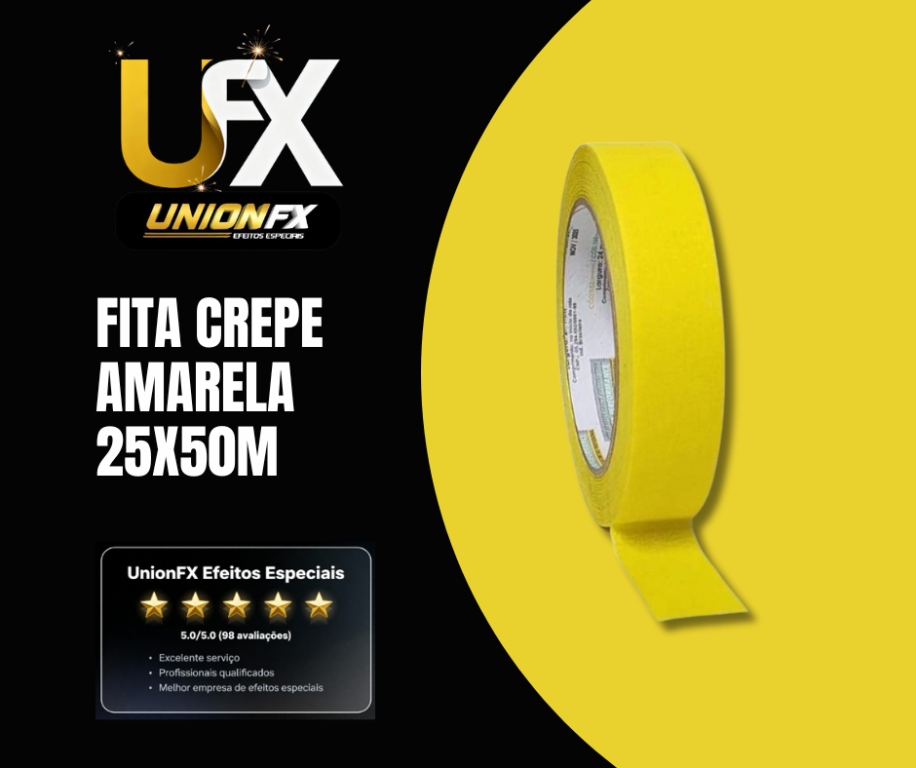 FITA CREPE 25MM X 40M AMARELA TESA