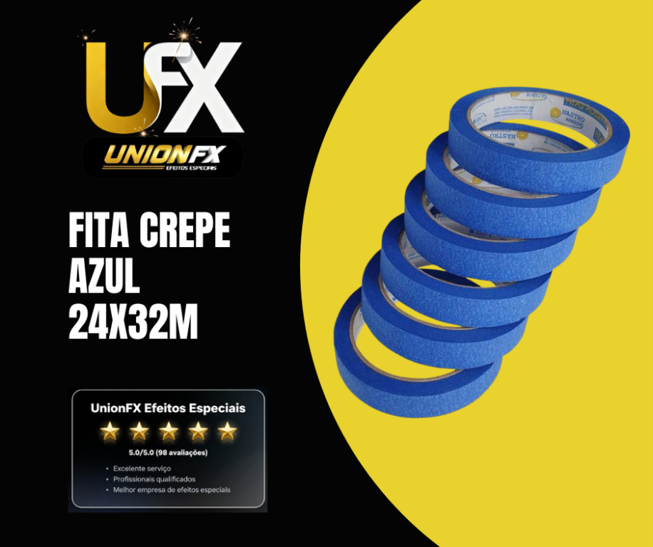 FITA CREPE 24MM X 32M AZUL TECTAPE