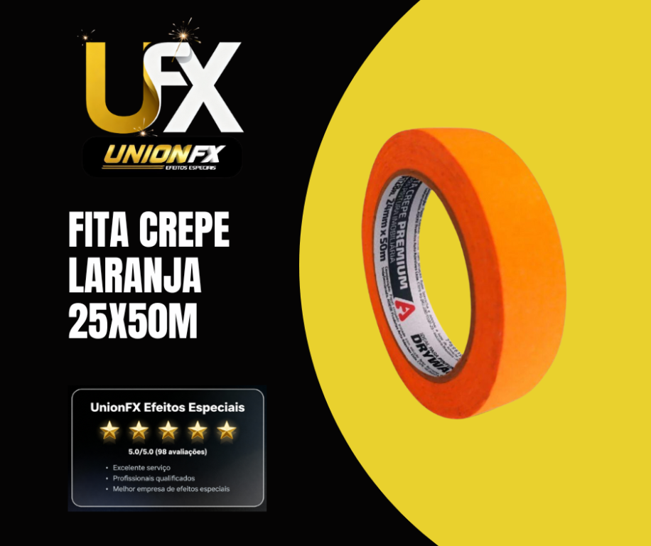 FITA CREPE 25MM X 50M LARANJA