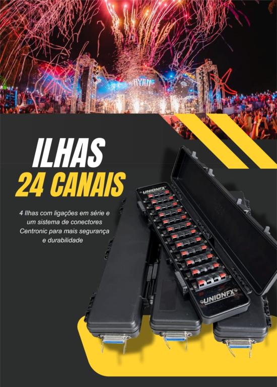 KIT DETONADOR / ACIONADOR 24 CANAIS COM 03 SAIDAS DE CO2, 04 ILHAS, 04 CABOS