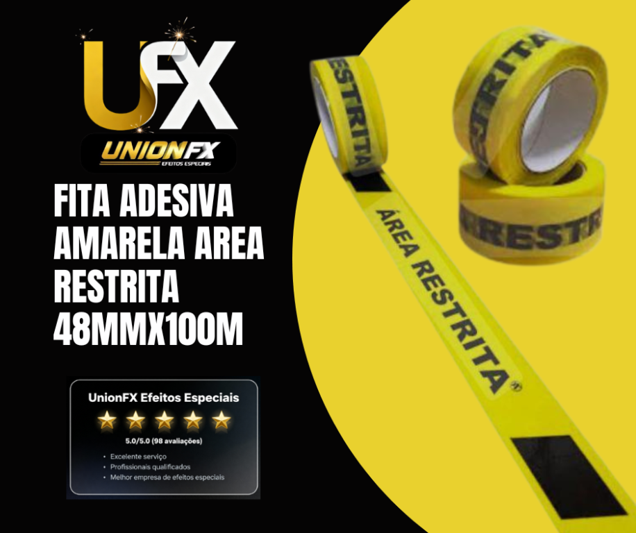 FITA ADESIVA AMARELA AREA RESTRITA 48MMX100M