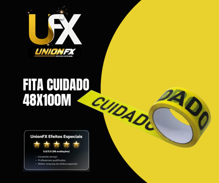 FITA CUIDADO AMARELA 48MM X 100M PVC