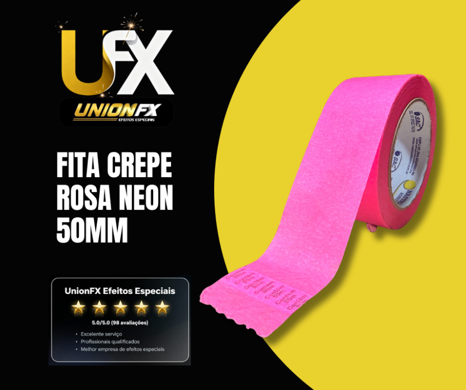 FITA CREPE 48MMX50M COR ROSA NEON