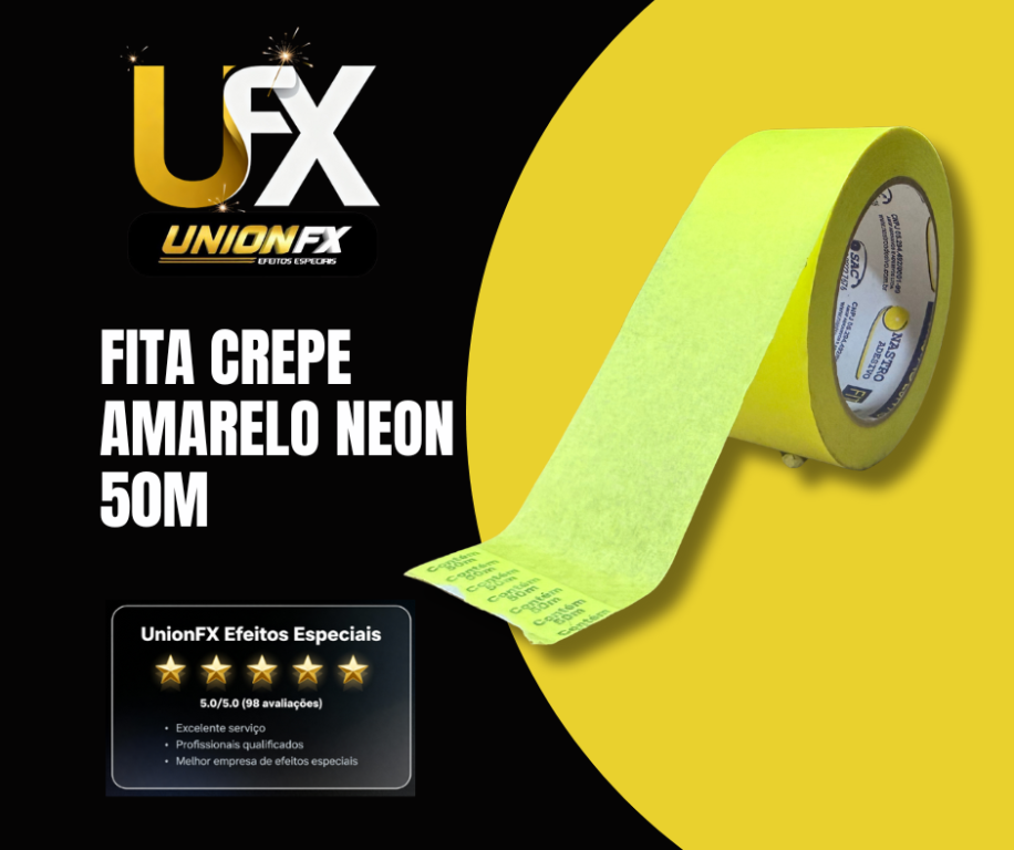 FITA CREPE 48MMX50M COR AMARELA NEON