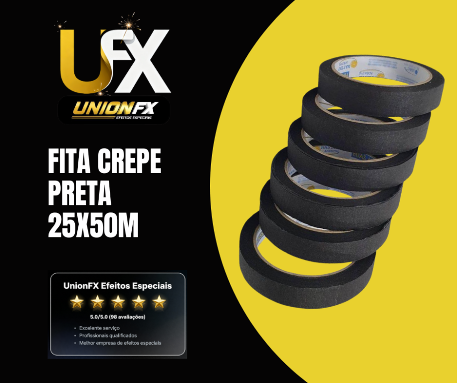 FITA CREPE 25MM X 50M PRETA TECTAP