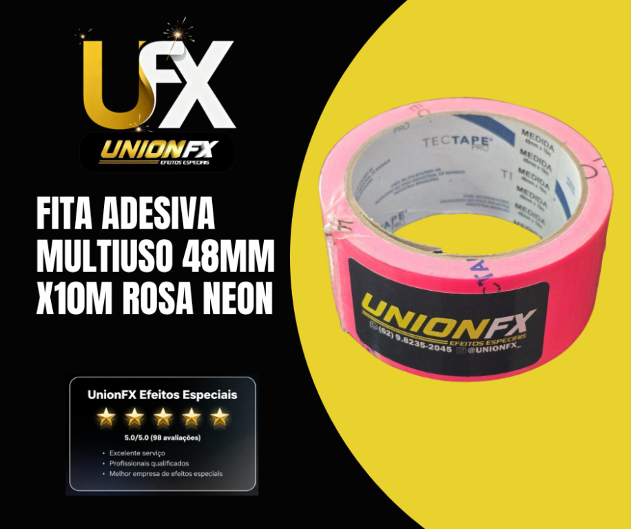 FITA ADESIVA MULTIUSO 48MM X10M ROSA NEON