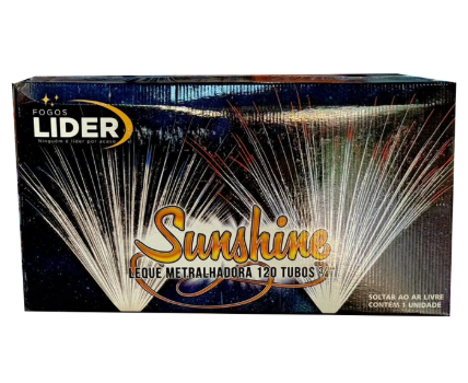 TORTA METRALHADORA 120 TUBOS SUNSHINE DOURADO C/ PONTA MISTA