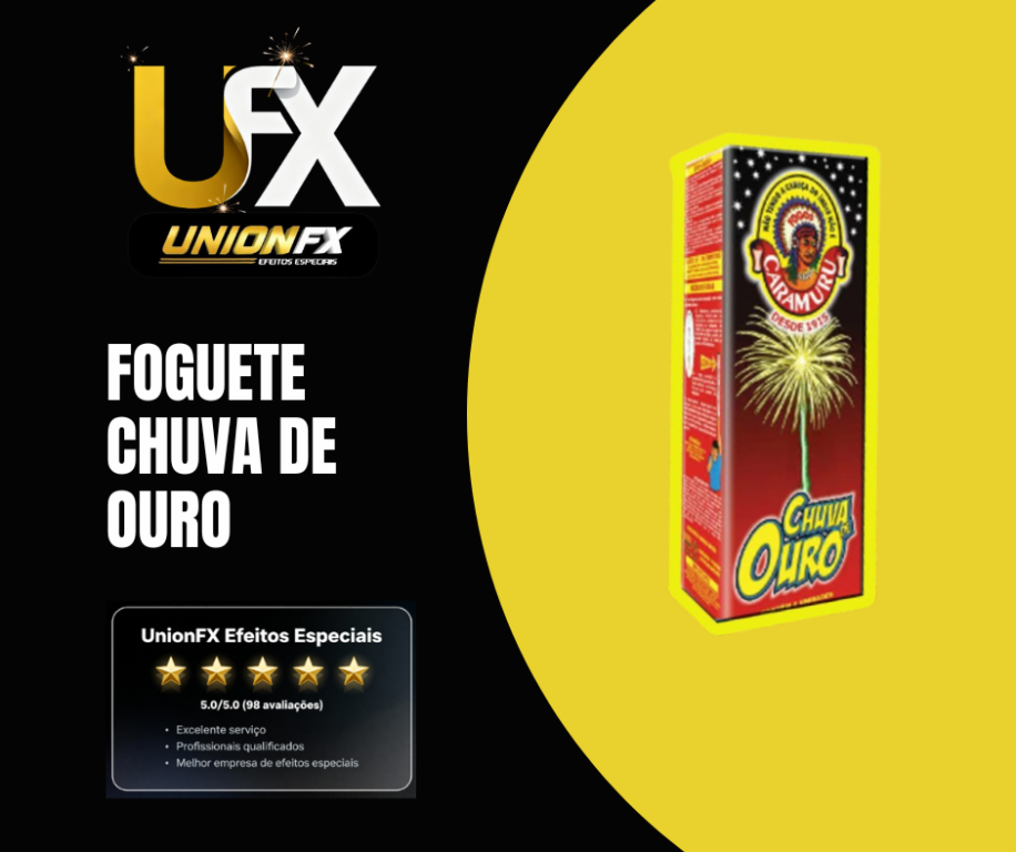 FOGUETE COLORIDO 1.5" CHUVA DE OURO CARAMURU