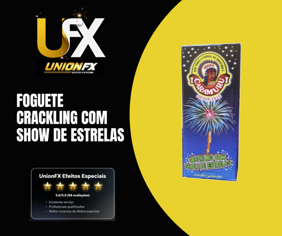 FOGUETE COLORIDO 1.5" CRACKLING COM SHOW DE ESTRELAS CARAMURU