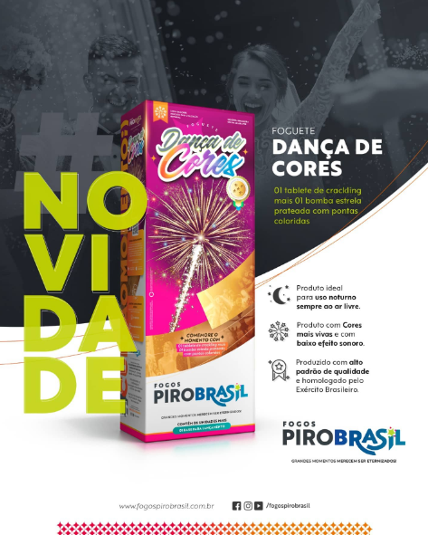 FOGUETE COLORIDO 1.5" DANÇA DAS CORES PIROBRASIL