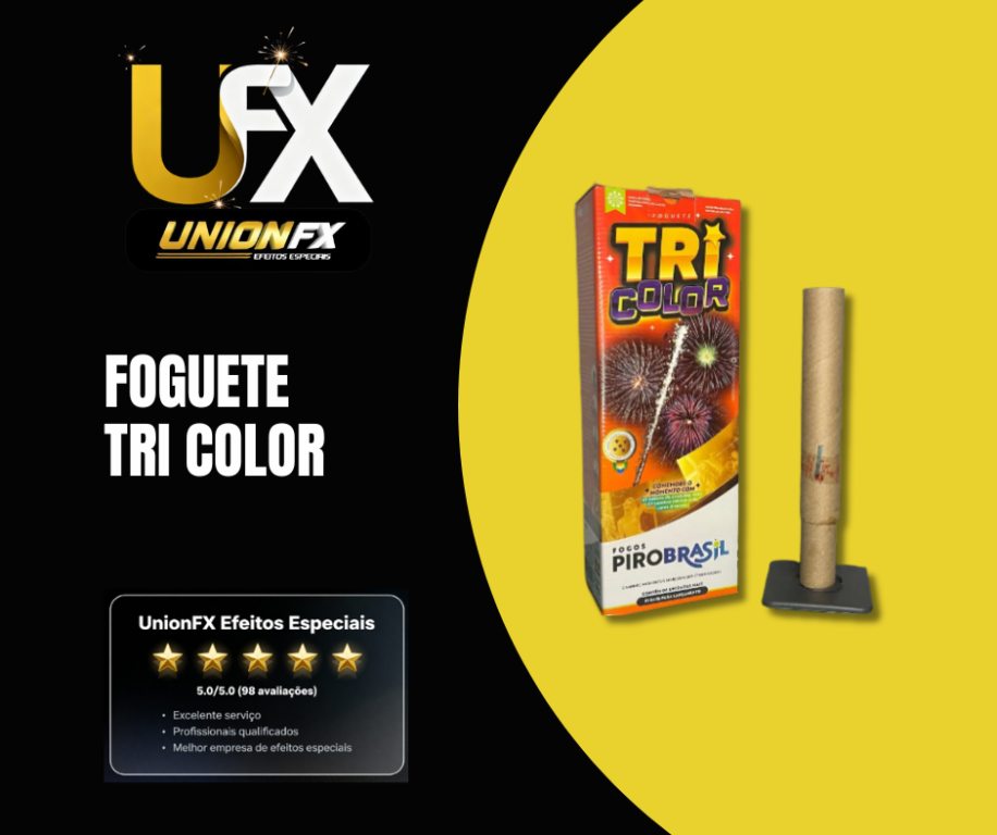 FOGUETE COLORIDO 1.5" TRICOLLOR PIROBRAISL