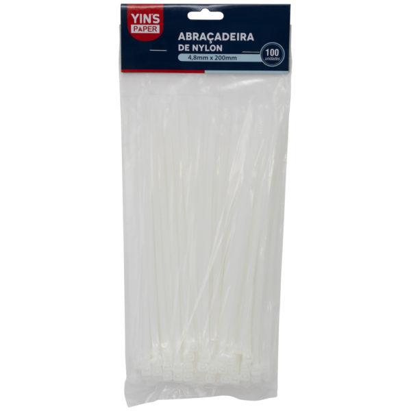 ABRAÇADEIRA DE NYLON 4,8MM X 200MM BRANCA