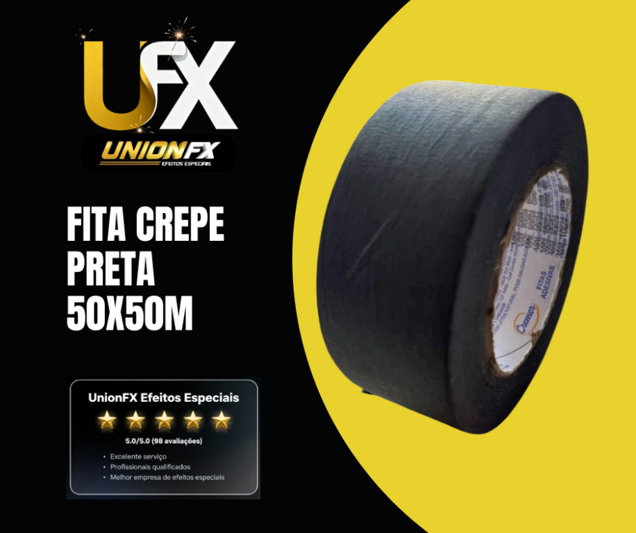 FITA CREPE 50MM X 50M PRETA