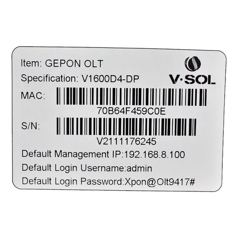 OLT EPON 4 PON V1600D4-DP 4*10GE 4*GE 4*SFP UPLINK 1*AC - ATÉ 256 ATENDIMENTOS