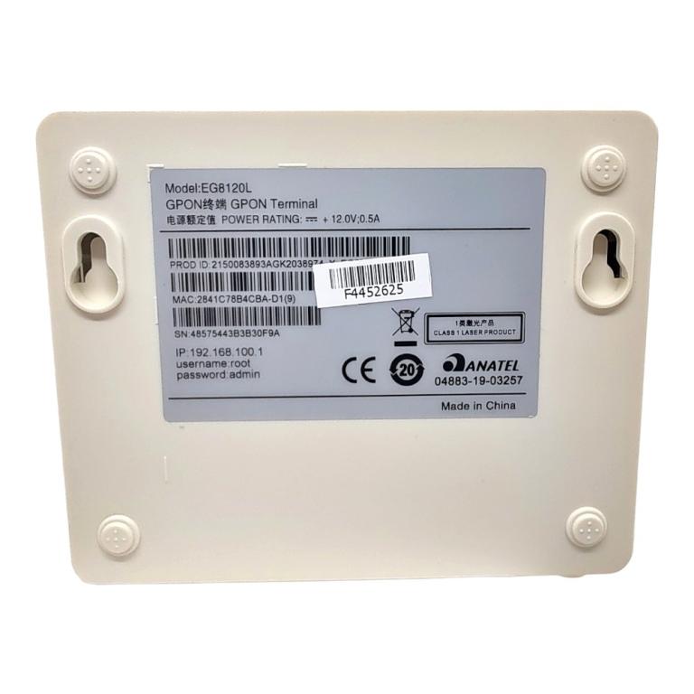 ONU GPON HUAWEI EG8120L BRIDGE FTTH 1GE+1FE+1POT UPC - ANATEL