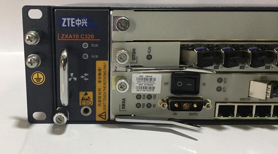 OLT ZTE C320 02U 19'' 10G UPLINK GTGH C++ 2*SMXA/3 DC