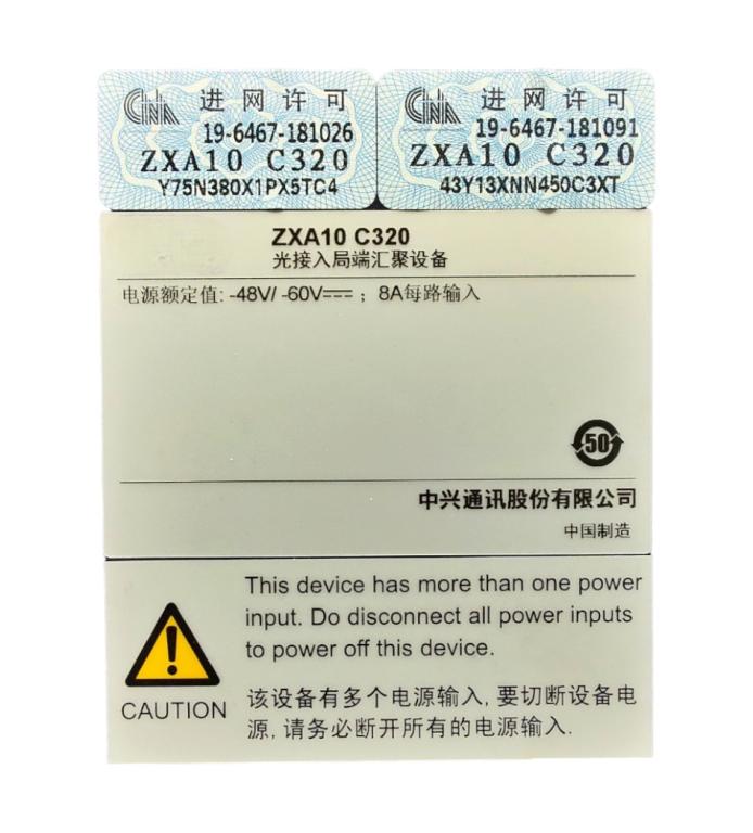 OLT ZTE C320 02U 19'' 10G UPLINK GTGH C++ 2*SMXA/3 DC