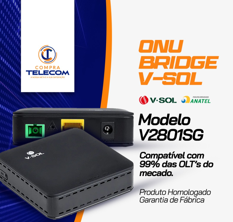 ONU BRIDGE V-SOL V2801SG PRETA