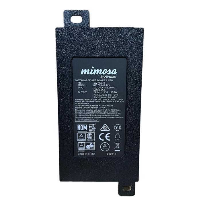 FONTE MIMOSA POE INJETOR GIGABIT 24V 30W 1.25A A5X C6X