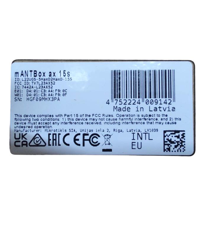 MIKROTIK MANTBOX AX 15S L22UGS-5HAXD2HAXD-15S L4