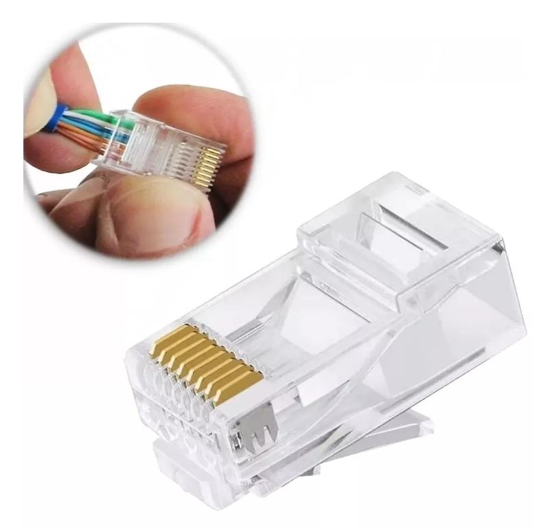 PLUG CONECTOR MODULAR RJ45 8PC8 PC(100UN)