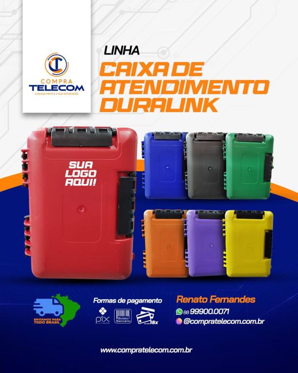 CAIXA DE ATENDIMENTO NAP ( DURALINK ) -  VAZIA - 1/16 APC  NA COR PRETA