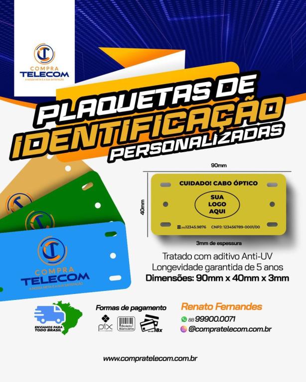 PLAQUETA DE IDENFICAÇÃO *PP* 90X40X3MM - NA COR AMARELA - UNIDADE