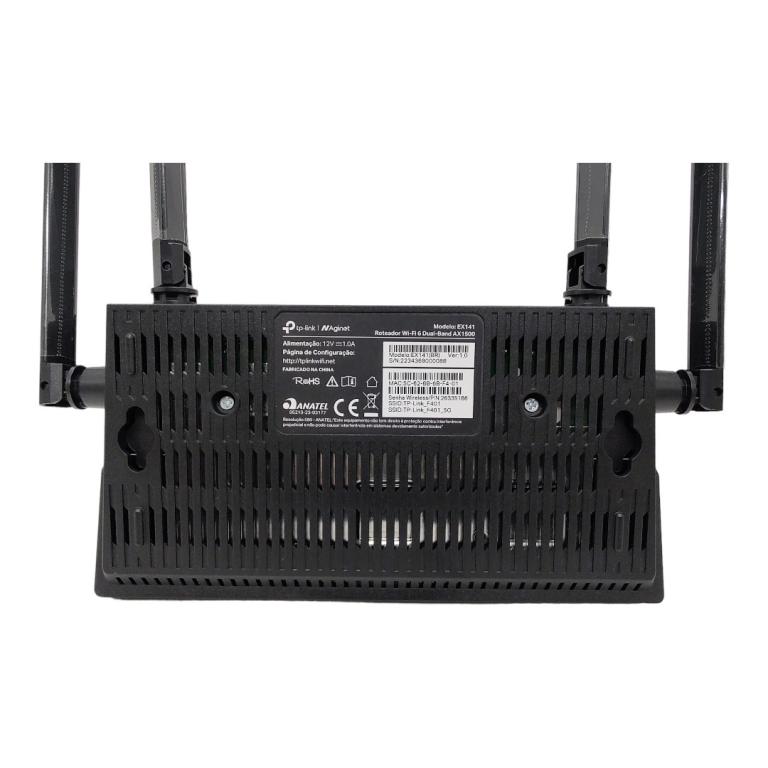 ROTEADOR TP-LINK WIFI 6 ROUTER EX141(BR) GIGABIT DUAL BAND AX1500