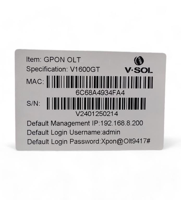 OLT GPON 2 PON V1600GT 2*10GE SFP+ 2*GE RJ45 UPLINK 1U