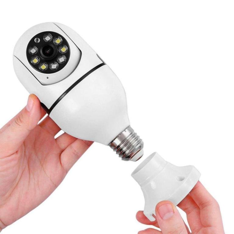 Camera de Segurança Panorâmica Lâmpada Inteligente Wifi CA-1003 / Bivolt / App Icsee - Branco