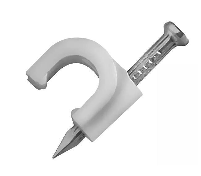FIXA CABO 6MM PACOTE C/ 100 UN NA COR BRANCA