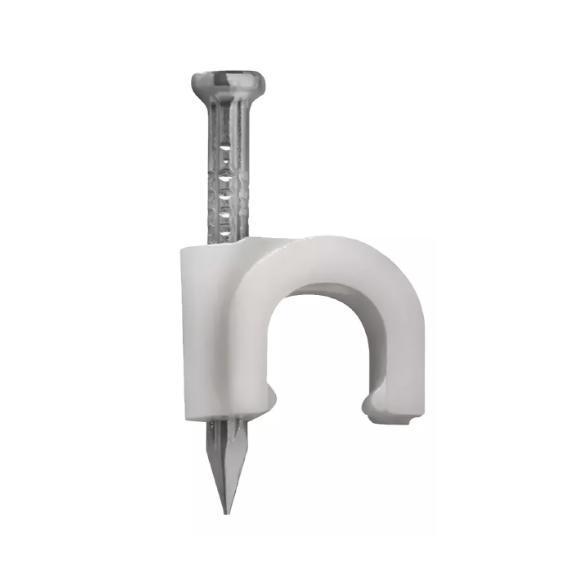 FIXA CABO 7MM PACOTE C/ 100 UN NA COR BRANCA
