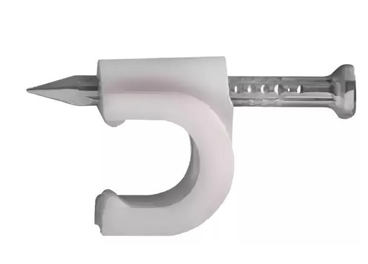 FIXA CABO 7MM PACOTE C/ 100 UN NA COR BRANCA