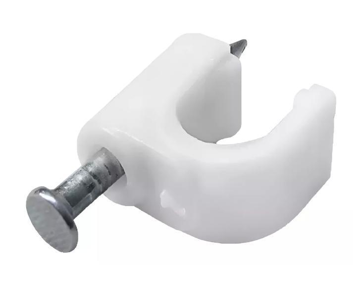 FIXA CABO 7MM PACOTE C/ 100 UN NA COR BRANCA